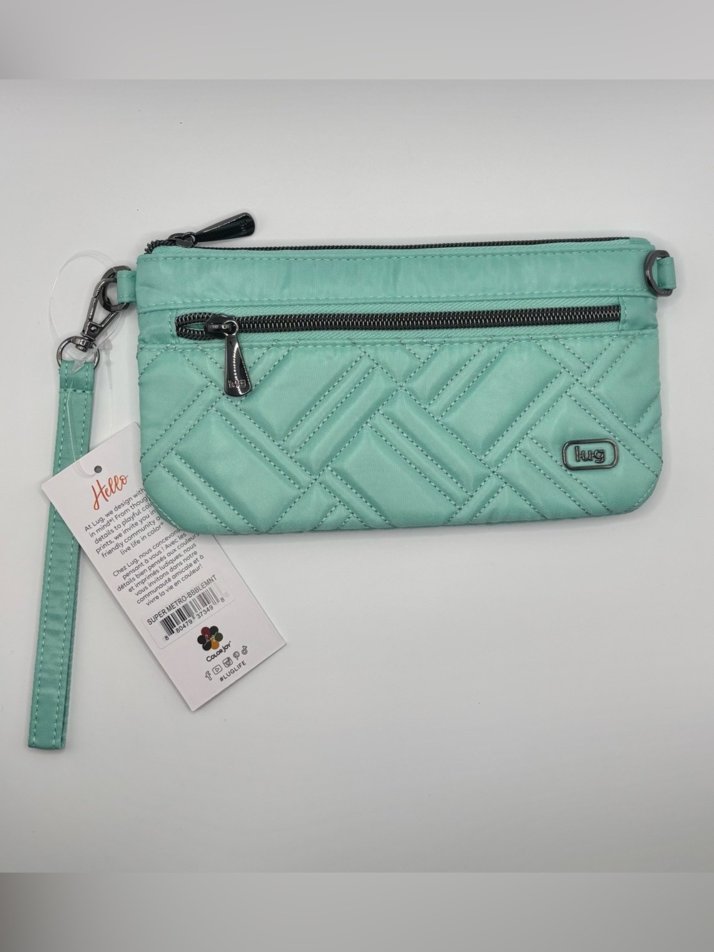 NWT Lug BUBBLE MINT SUPER METRO Quilted Wristlet - Picture 1 of 3